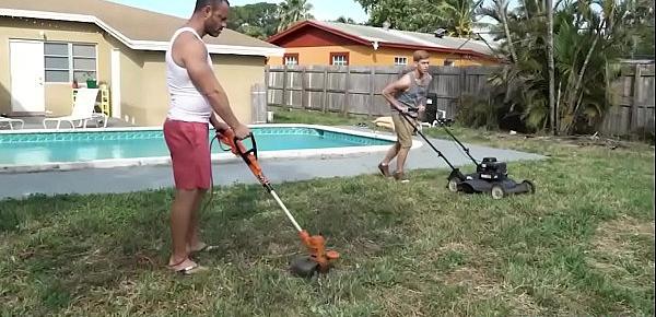  Father and son gay sex in the backyard